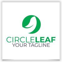 Vector circle leaf logo design template