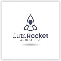 Vector rocket logo design template