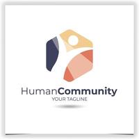 Vector human community logo design template