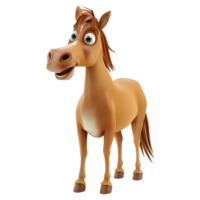 ai generato 3d interpretazione di un' carino cavallo in piedi su trasparente sfondo - ai generato png