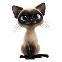 ai généré 3d le rendu de une mignonne chat permanent sur transparent Contexte - ai généré png