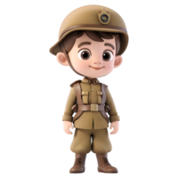 AI generated 3D Rendering of a Cartoon of Army Man with Uniform on Transparent Background - Ai Generated png