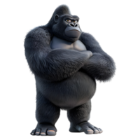 AI generated 3D Rendering of a Gorilla on Transparent Background - Ai Generated png