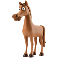 AI generated 3D Rendering of a Cute Horse Standing on Transparent Background - Ai Generated png
