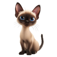 ai généré 3d le rendu de une mignonne chat permanent sur transparent Contexte - ai généré png