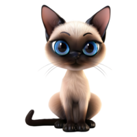 AI generated 3D Rendering of a Cute Cat Standing on Transparent Background - Ai Generated png