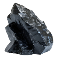 ai gerado 3d Renderização do uma Preto brilhando pedra em transparente fundo - ai gerado png