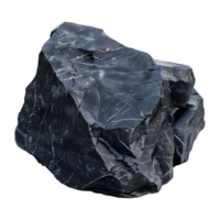 ai gerado 3d Renderização do uma Preto brilhando pedra em transparente fundo - ai gerado png