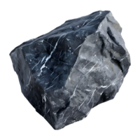 AI generated 3D Rendering of a Black Shining Stone on Transparent Background - Ai Generated png