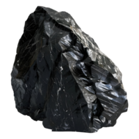 ai gerado 3d Renderização do uma Preto brilhando pedra em transparente fundo - ai gerado png