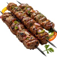 ai gerado 3d Renderização do uma grelhado carne Kebab em transparente fundo - ai gerado png