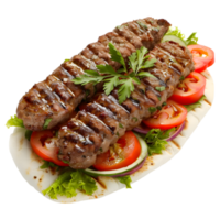 ai gerado 3d Renderização do uma grelhado carne Kebab em transparente fundo - ai gerado png