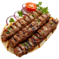 ai généré 3d le rendu de une grillé du boeuf kebab sur transparent Contexte - ai généré png