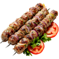 ai generiert 3d Rendern von ein gegrillt Rindfleisch Kebab auf transparent Hintergrund - - ai generiert png