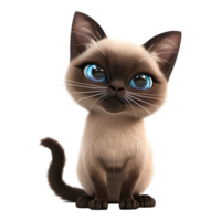 AI generated 3D Rendering of a Cute Cat Standing on Transparent Background - Ai Generated png