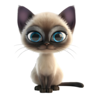 ai généré 3d le rendu de une mignonne chat permanent sur transparent Contexte - ai généré png