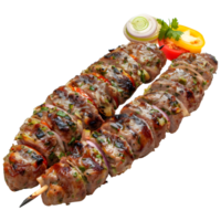 ai generiert 3d Rendern von ein gegrillt Rindfleisch Kebab auf transparent Hintergrund - - ai generiert png