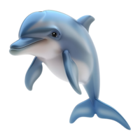 ai gegenereerd 3d renderen van een schattig dolfijn Aan transparant achtergrond - ai gegenereerd png