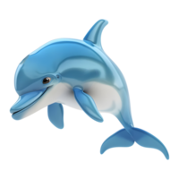 AI generated 3D Rendering of a Cute Dolphin on Transparent Background - Ai Generated png