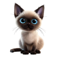 ai généré 3d le rendu de une mignonne chat permanent sur transparent Contexte - ai généré png