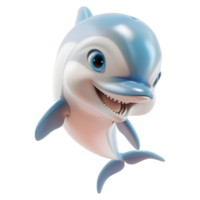 AI generated 3D Rendering of a Cute Dolphin on Transparent Background - Ai Generated png