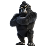 ai gegenereerd 3d renderen van een gorilla Aan transparant achtergrond - ai gegenereerd png