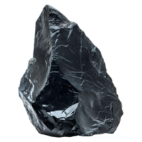 ai gerado 3d Renderização do uma Preto brilhando pedra em transparente fundo - ai gerado png