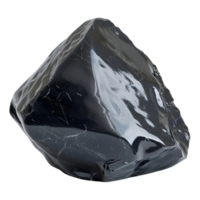 AI generated 3D Rendering of a Black Shining Stone on Transparent Background - Ai Generated png