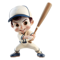 AI generated 3D Rendering of a Cartoon of Baseball Player on Transparent Background - Ai Generated png