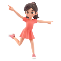 AI generated 3D Rendering of a Cartoon of Girl in Funny Mode on Transparent Background - Ai Generated png