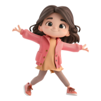 AI generated 3D Rendering of a Cartoon of Girl in Funny Mode on Transparent Background - Ai Generated png