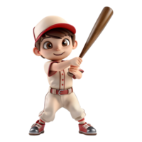 AI generated 3D Rendering of a Cartoon of Baseball Player on Transparent Background - Ai Generated png