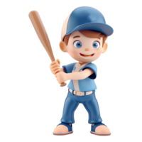 AI generated 3D Rendering of a Cartoon of Baseball Player on Transparent Background - Ai Generated png