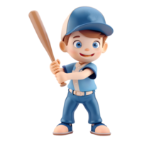 AI generated 3D Rendering of a Cartoon of Baseball Player on Transparent Background - Ai Generated png