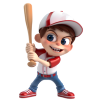 AI generated 3D Rendering of a Cartoon of Baseball Player on Transparent Background - Ai Generated png