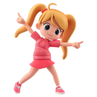 AI generated 3D Rendering of a Cartoon of Girl in Funny Mode on Transparent Background - Ai Generated png