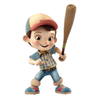 AI generated 3D Rendering of a Cartoon of Baseball Player on Transparent Background - Ai Generated png