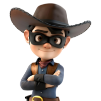 AI generated 3D Rendering of a Cartoon of Cowboy on Transparent Background - Ai Generated png