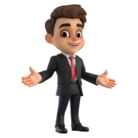 AI generated 3D Rendering of a Cartoon of Businessman Standing on Transparent Background - Ai Generated png