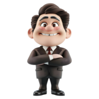 AI generated 3D Rendering of a Cartoon of Businessman Standing on Transparent Background - Ai Generated png