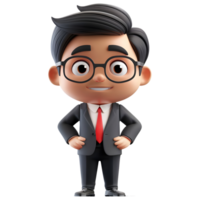 AI generated 3D Rendering of a Cartoon of Businessman Standing on Transparent Background - Ai Generated png