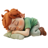 AI generated 3D Rendering of a Cartoon of Man Sleeping on Transparent Background - Ai Generated png