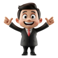 AI generated 3D Rendering of a Cartoon of Businessman Standing on Transparent Background - Ai Generated png