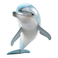 AI generated 3D Rendering of a Cute Dolphin on Transparent Background - Ai Generated png