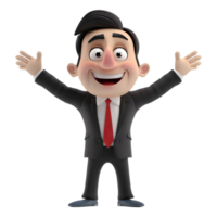 AI generated 3D Rendering of a Cartoon of Businessman Standing on Transparent Background - Ai Generated png