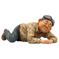 AI generated 3D Rendering of a Cartoon of Man Sleeping on Transparent Background - Ai Generated png