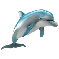 ai généré 3d le rendu de une mignonne dauphin sur transparent Contexte - ai généré png