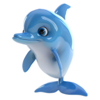 AI generated 3D Rendering of a Cute Dolphin on Transparent Background - Ai Generated png