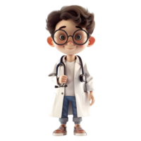 AI generated 3D Rendering of a Cartoon of Doctor With Stethoscope Standing on Transparent Background - Ai Generated png