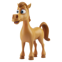 ai gerado 3d Renderização do uma fofa cavalo em pé em transparente fundo - ai gerado png